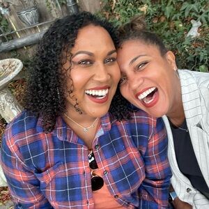 Blue and orange flannel